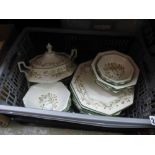 Two boxes of Johnson Brothers flower and bow chinaware, to include vegetable dishes and bowls, etc