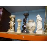 Selection of statue of children and women, etc