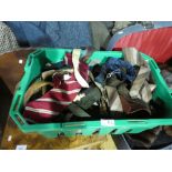 Crate of vintage men’s ties, including silk examples