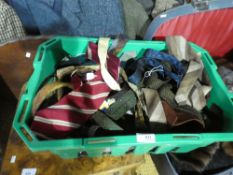 Crate of vintage men’s ties, including silk examples