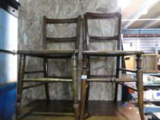 Two framed mahogany cane seat occasional chairs