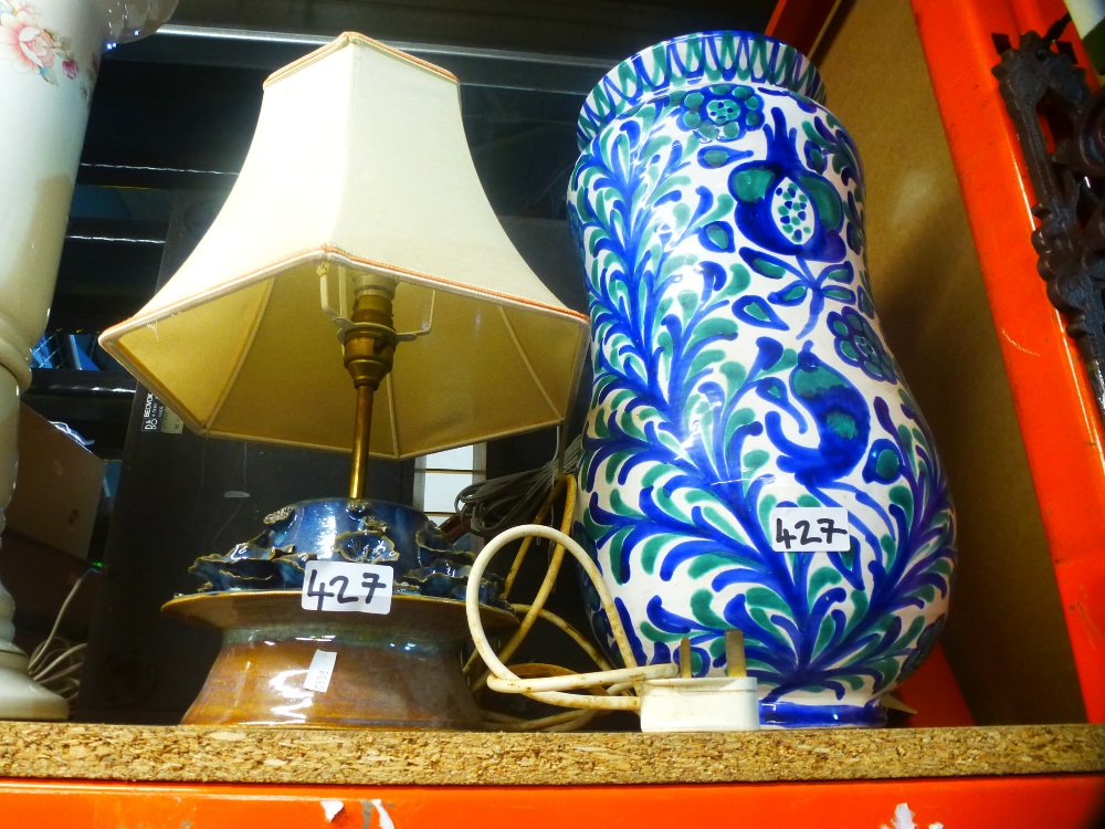 Selection of Studio pottery including lamps and vases - Image 2 of 2
