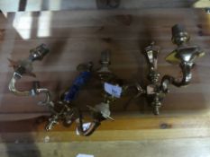 Pair of twin branch wall sconces