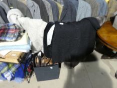 Collection of vintage women’s overcoats incl. Swedish fur coat, fur coat, black velvet example etc