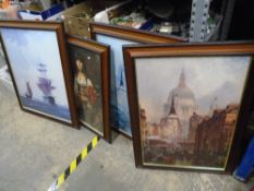 Large scale framed prints of various scenes