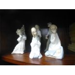 Five Lladro figures of children and another