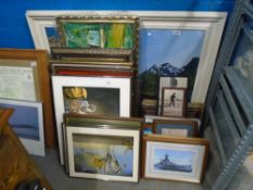 A large quantity of pictures and prints, framed and some glazed