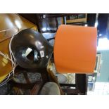 decorative table lamp with orange shade