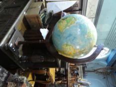 Large globe on wooden base