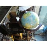 Large globe on wooden base