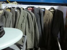 8 Vintage men’s herringbone and dogtooth tweed jackets incl. Aquascutum, Harris, Magee examples