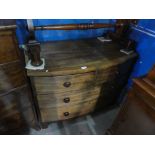 Mahogany bow front chest of 2 short and 2 long drawers