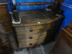 Mahogany bow front chest of 2 short and 2 long drawers
