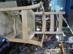 4 pine barback chairs and 2 matching carver chairs
