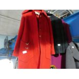 3 Vintage women’s coats to include a red woollen example