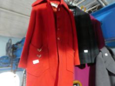 3 Vintage women’s coats to include a red woollen example