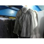 Silver mink ladies coat, blonde mink stole, Blonde mink full length coat and another