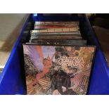 Box of LPs, mostly 70s including Santana, Moody Blues, Barclay James Harvest, Kate Bush, etc