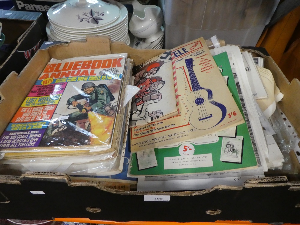 Selection of ephemera including vintage magazines, letters, etc