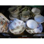 Box of Portmeirion chinaware 'Spring Bouquet' Queen Anne china and loose cutlery, etc