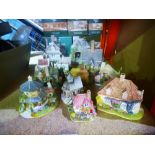 Selection of Lilliput Lane houses, some with boxes