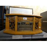Vintage style record player with built in CD player and radio