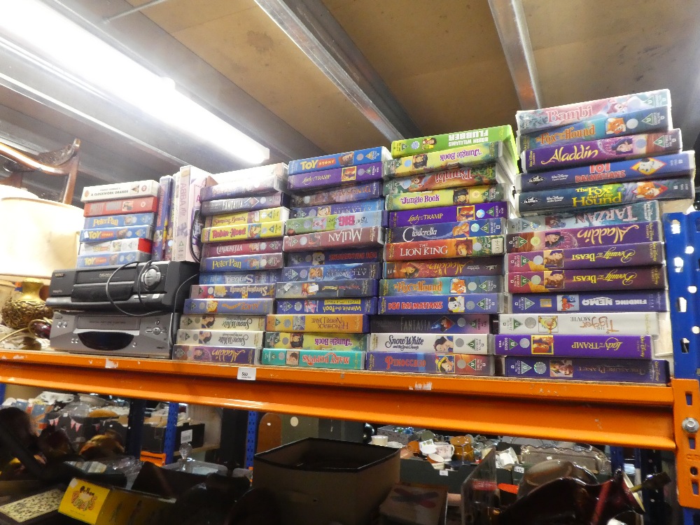 Sanyo and Matsui VHS recorders, along with a quantity of Disney video films, to include 101