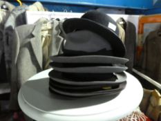 Quantity of as new men’s trilby hats and a 1920s Bowler example