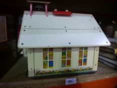 Fisher Price vintage school house including accessories figures, etc including a piano