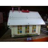 Fisher Price vintage school house including accessories figures, etc including a piano