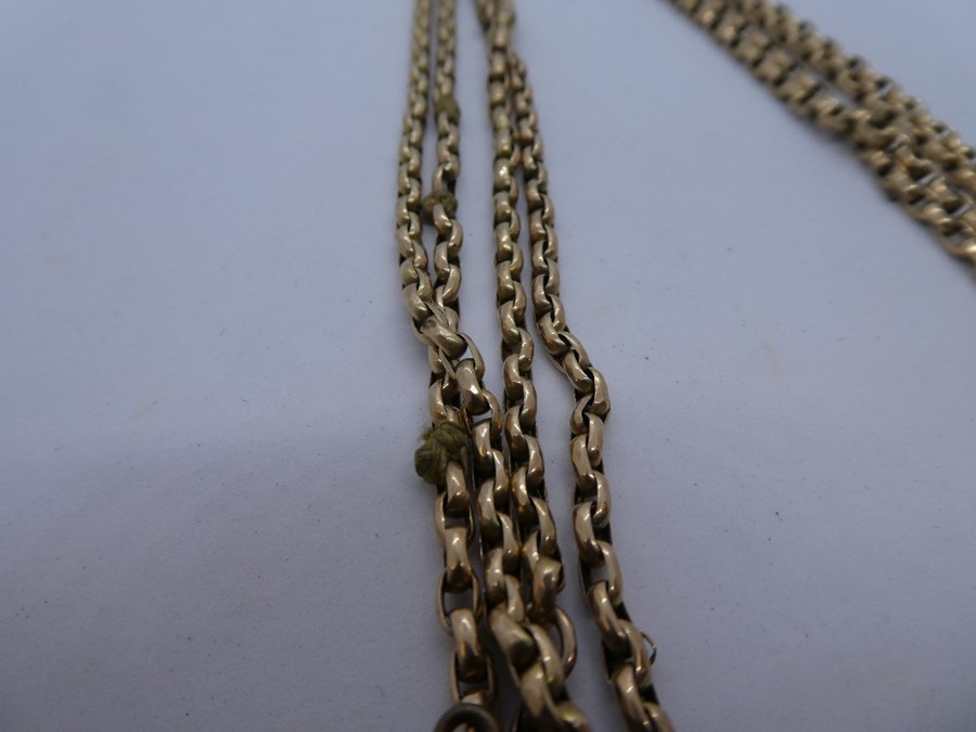 Unmarked yellow metal 'Yard' chain, AF, weight approx 23.1g - Image 2 of 2