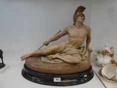 A Danish terracotta model of Achilles, possibly cast by P.Ipsen after Ernst Herter, Late 19th Centur