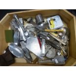 A tray of mixed cutlery and sundry