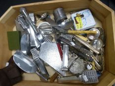 A tray of mixed cutlery and sundry