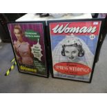 Of advertising interest; two framed Woman magazine posters