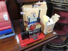 A Mamod Steam engine SP2, in original box, and a Mamod model power press, in box