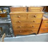 A Victorian mahogany chest having two short and three long drawers, 103 cms