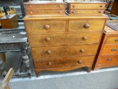 A Victorian mahogany chest having two short and three long drawers, 103 cms