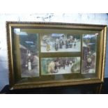 An early 20th Century collection of four oriental coloured photographs in gilt frame