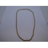 9ct yellow gold ropetwist neckchain, 46cm, weight approx 4.2g