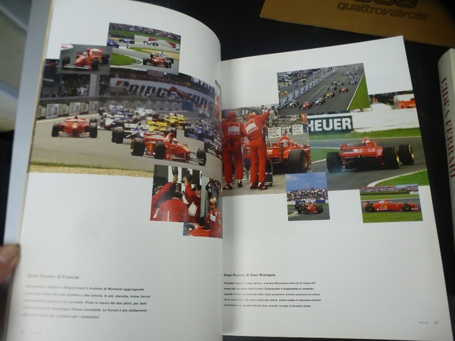 A 19909 hardback book L'idea Ferrari, a 1997 yearbook, and a brochure on the 308 Quattrovalvole - Image 4 of 5