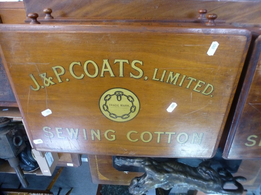 Of advertising interest; a near pair of antique mahogany two drawer chests for J and P Coats sewing - Bild 3 aus 4