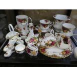 A small quantity of Royal Albert 'Old Country Roses' and two items of crested china