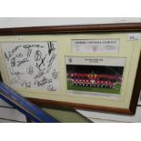 A signed Arsenal Football Club pennant, by 19 players, dated 2006, two other signed photographs incl