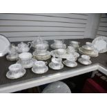 A quantity of Royal Albert 'Silver Maple' dinner and teaware and eight Royal Worcester Fireaze dinne