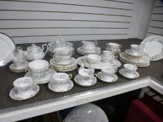 A quantity of Royal Albert 'Silver Maple' dinner and teaware and eight Royal Worcester Fireaze dinne