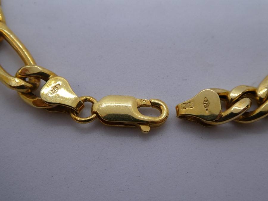 9ct yellow gold curb link bracelet marked 375, 20 cm, weight approx 5.8g