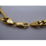 9ct yellow gold curb link bracelet marked 375, 20 cm, weight approx 5.8g