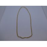 9ct yellow gold fine belcher chain, marked 375, approx 45cm, weight approx 3.3g