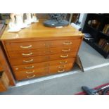 A six drawer plan chest in two parts, circa 1970, 97 cms